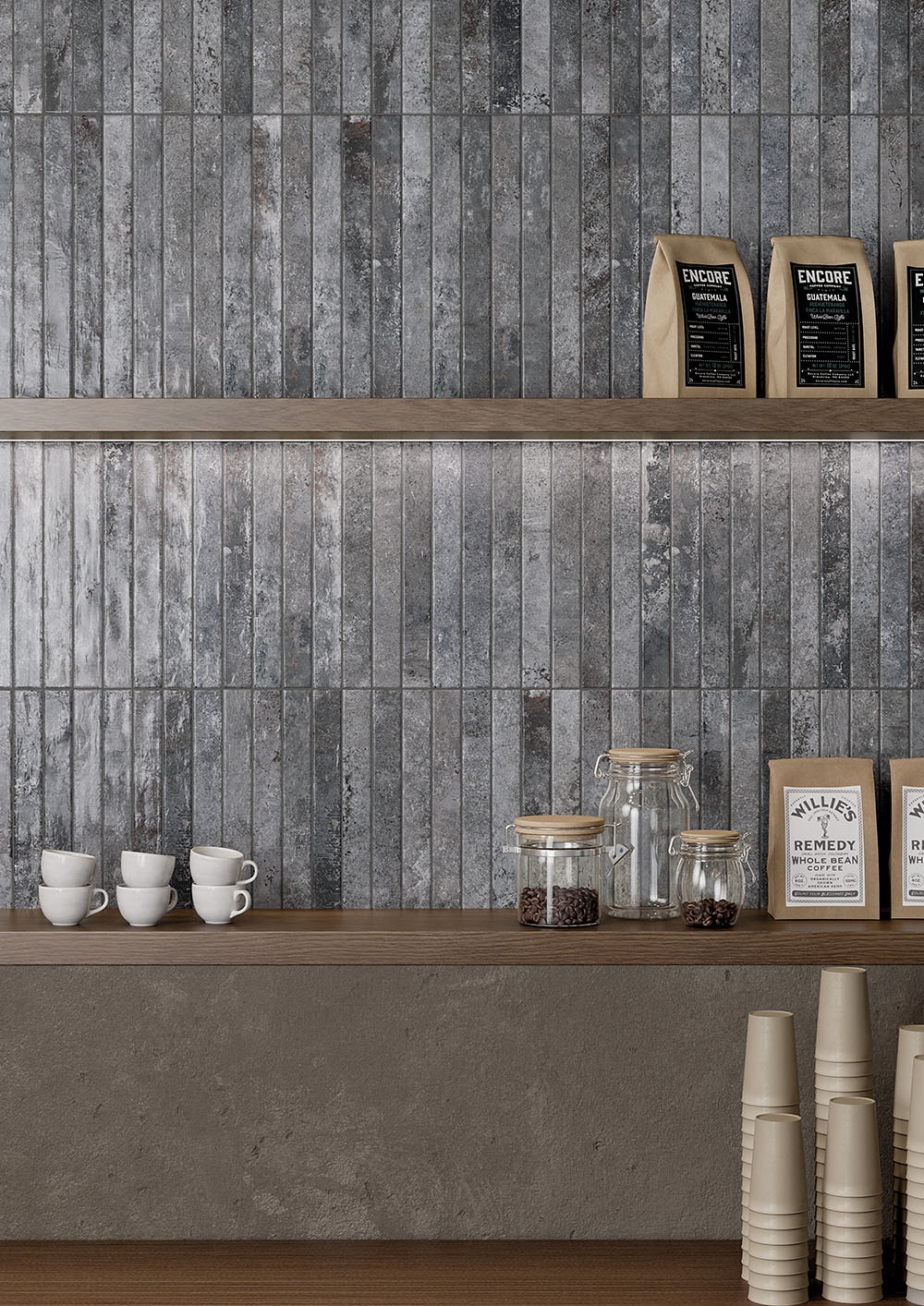 Wandfliese La Fabbrica KIST LUX charcoal 5x45