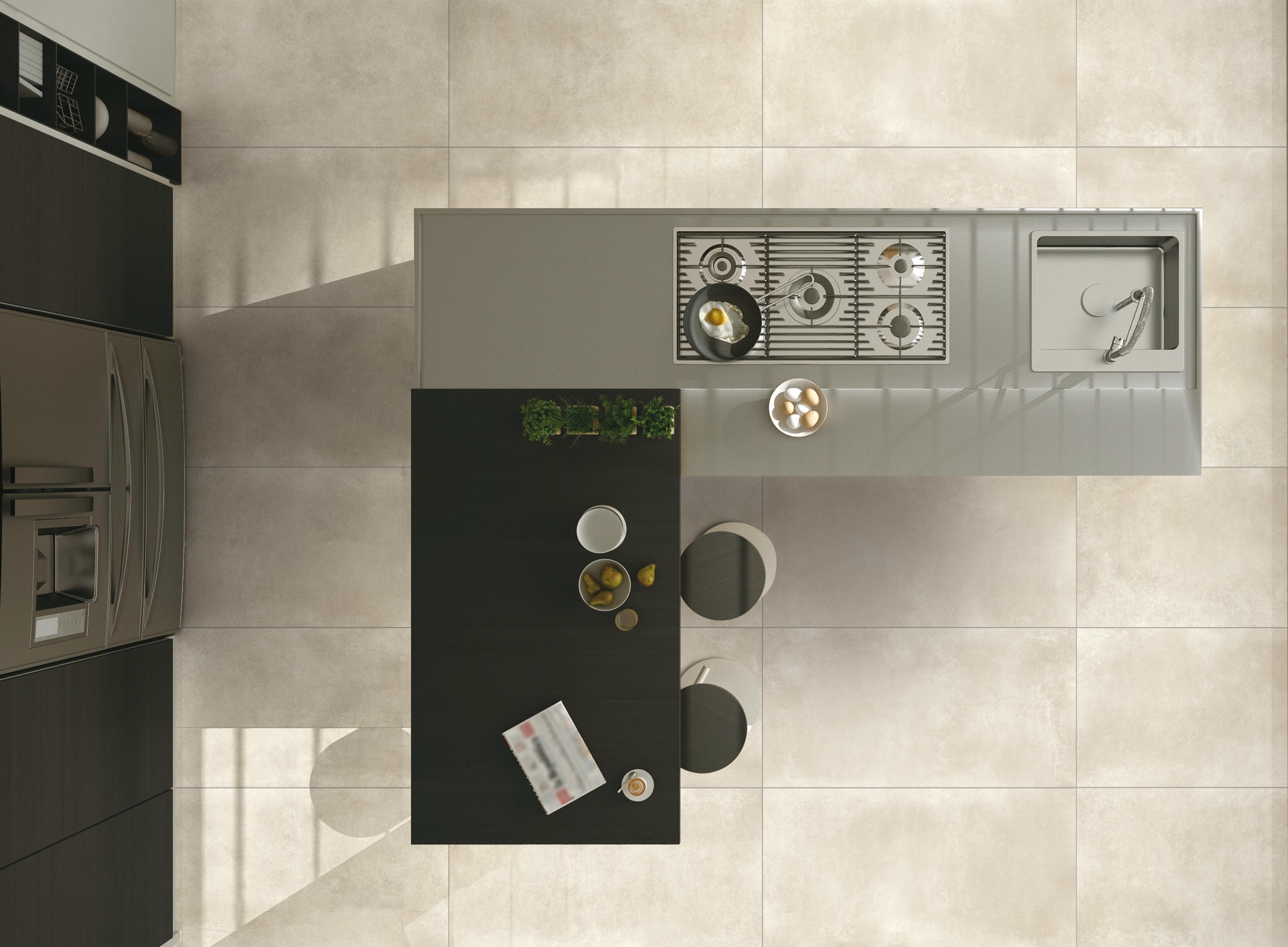 Bodenfliese Kersano CONCRETE light kaki 60x120