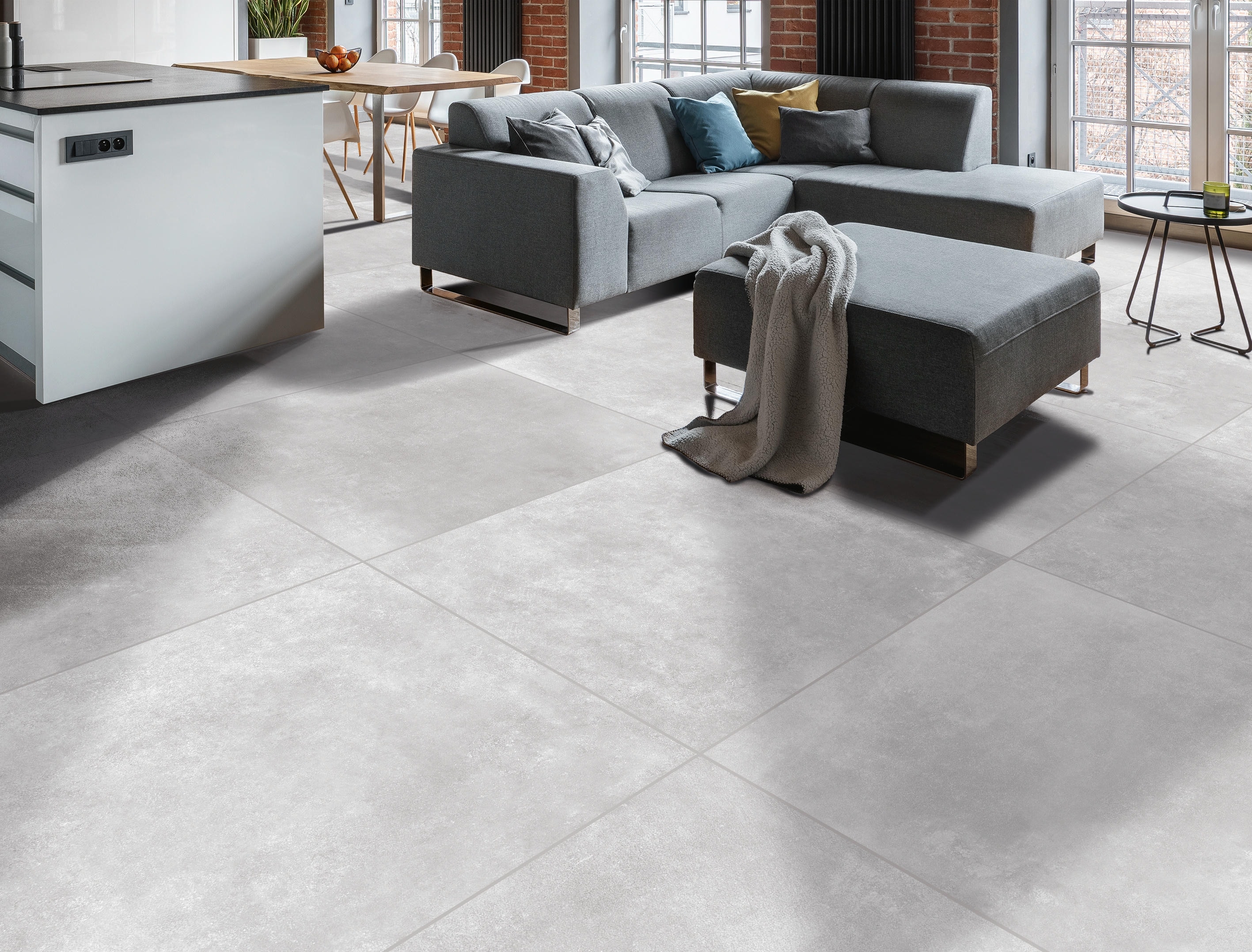 Bodenfliese Kersano CONCRETE steel grey 90x90