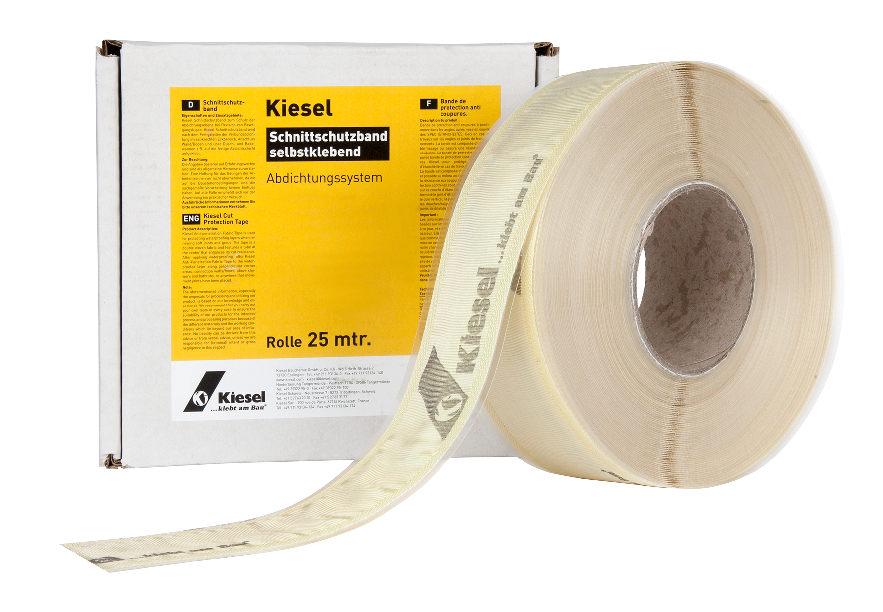 KIESEL SCHNITTSCHUTZBAND 25 M ROLLE