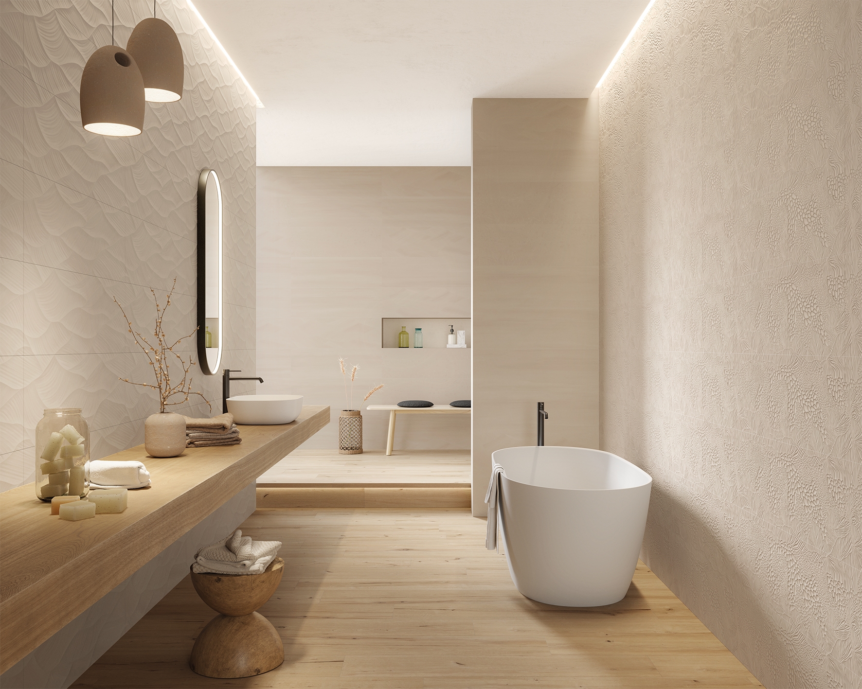 Wandfliese BellaVita BIOMIM sand 30x90