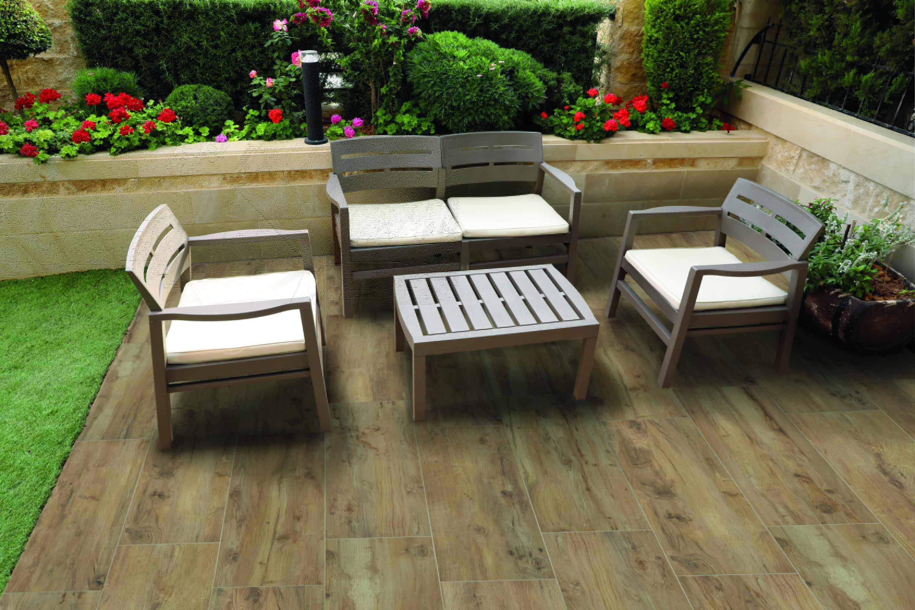 Outdoor-Fliese KERSANO NATURAL WOOD dark 40x120
