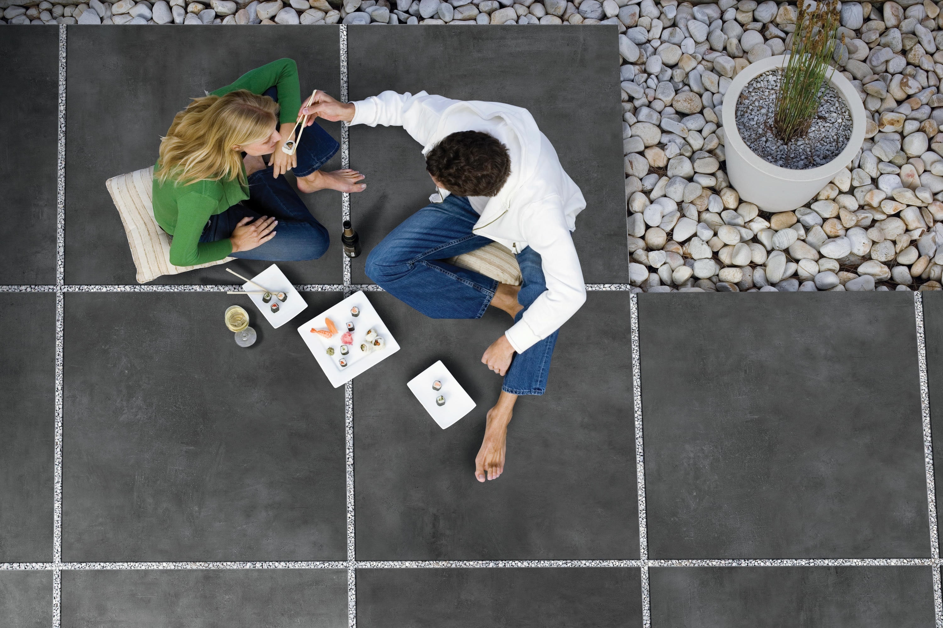 Outdoor-Fliese Kersano MONTANA antracite 90x90