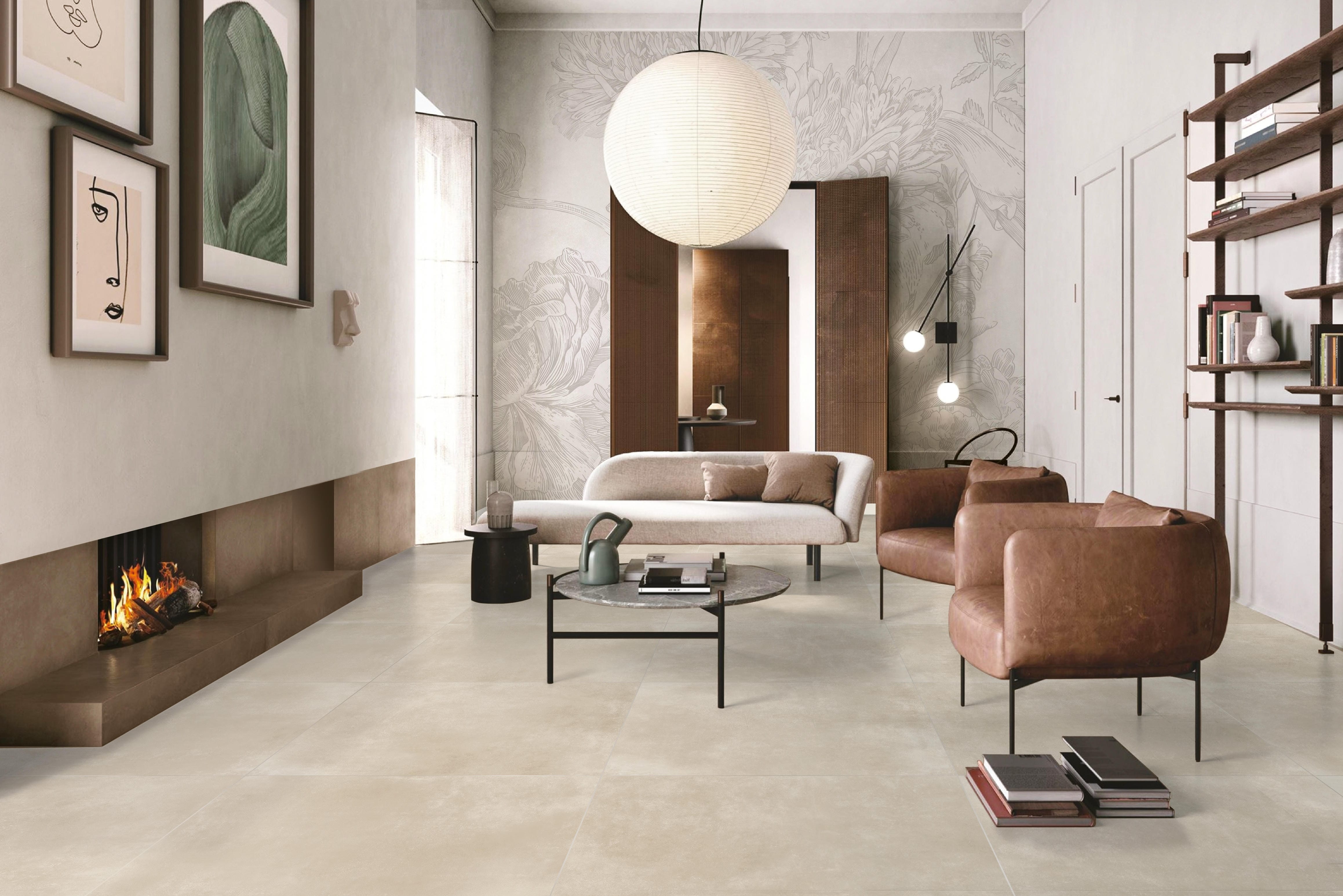 Bodenfliese Kersano CONCRETE light kaki 60x120