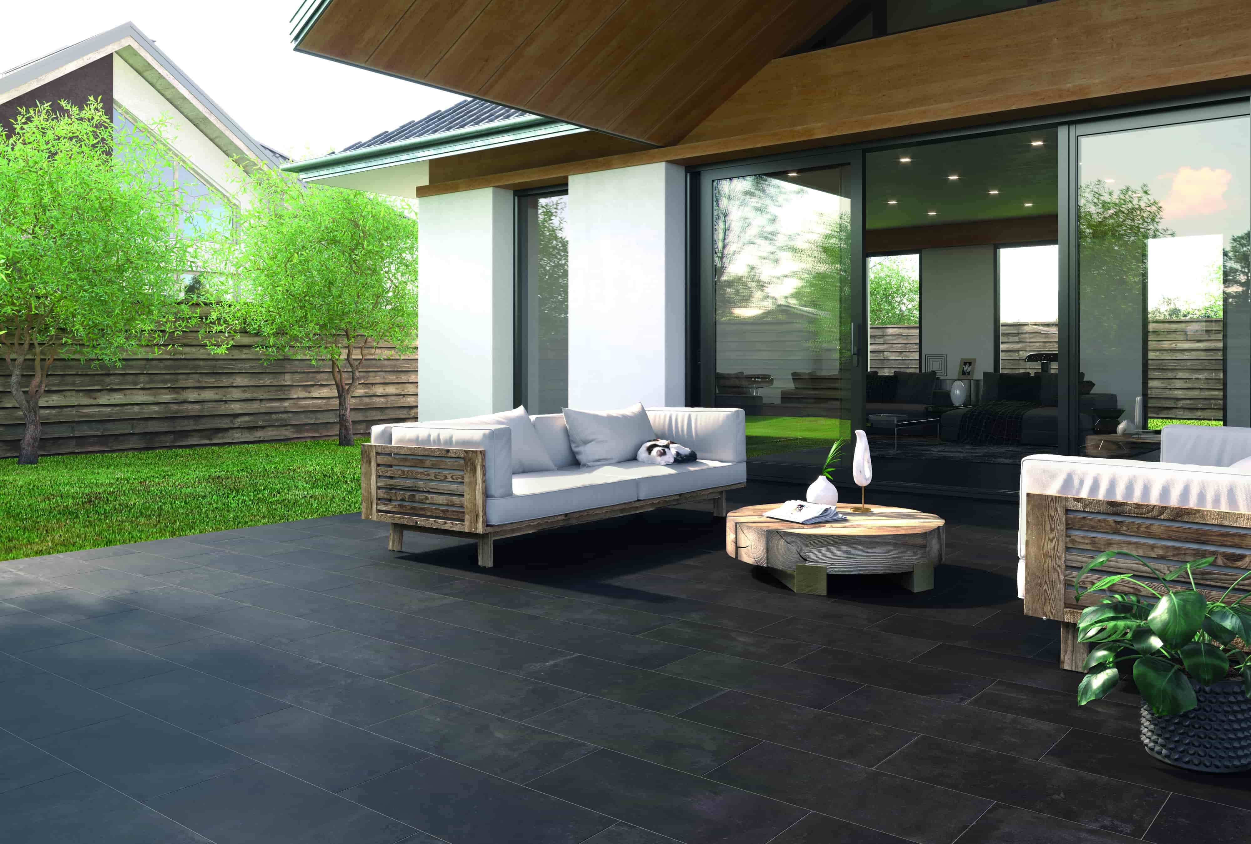 Outdoor-Fliese Castelvetro FUSION Antracite 60x60