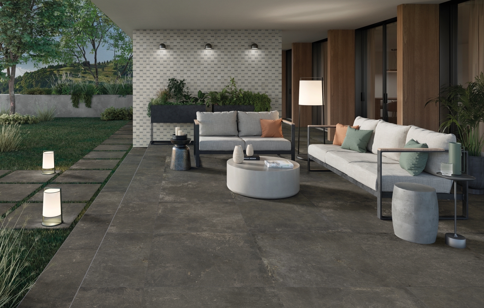 Outdoor-Fliese Polis BE ROCK Grunge 60x60