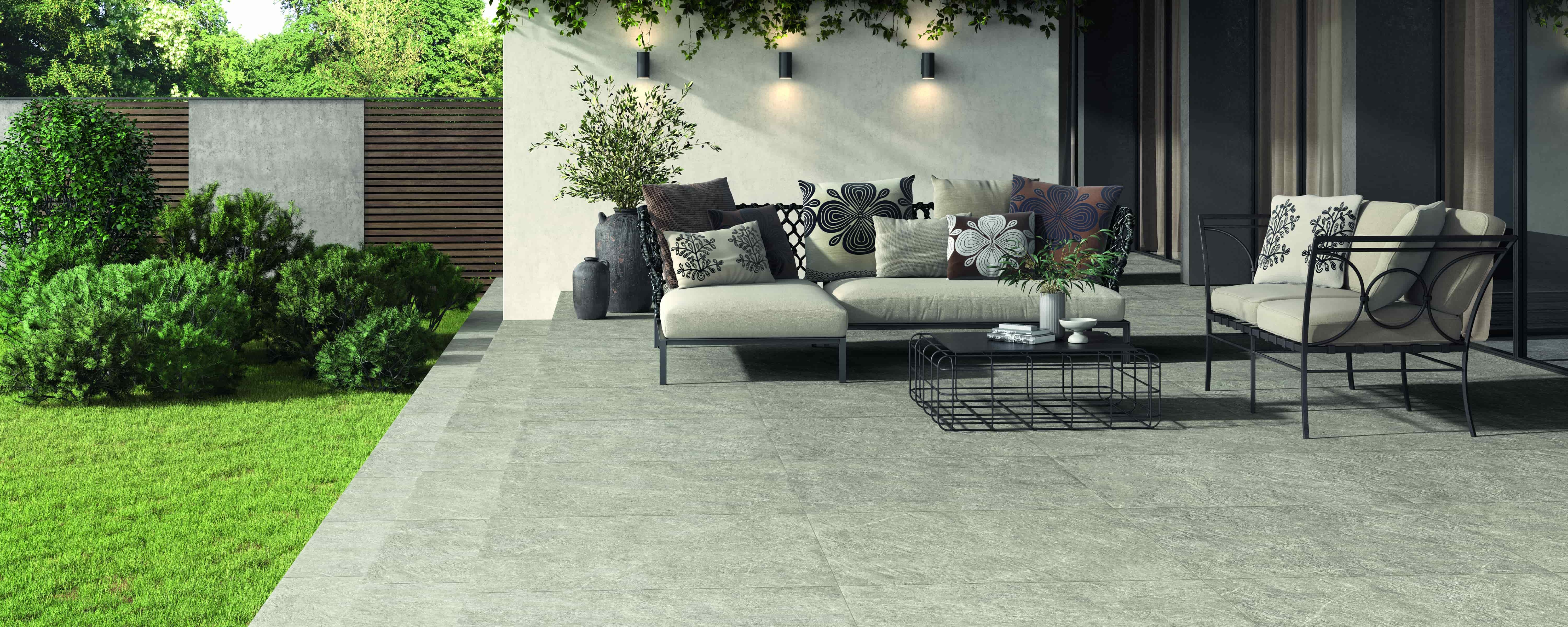 Outdoor-Fliese Castelvetro PIETRA ANTICA grey 100x100