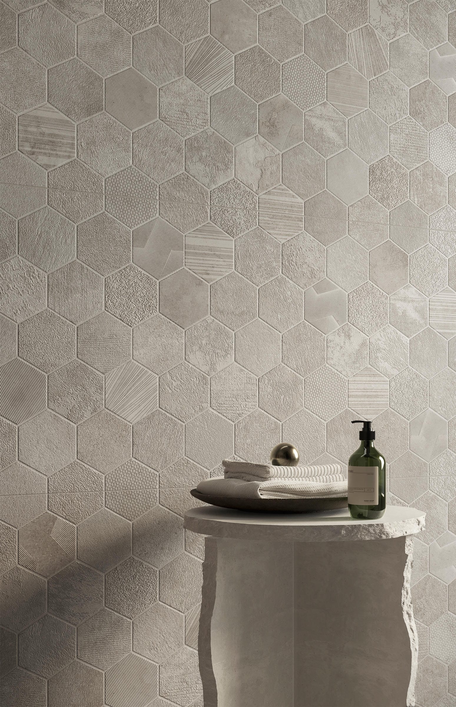 Bodenfliese Sintesi FRAMEWORK HEXAGON grey 60x120