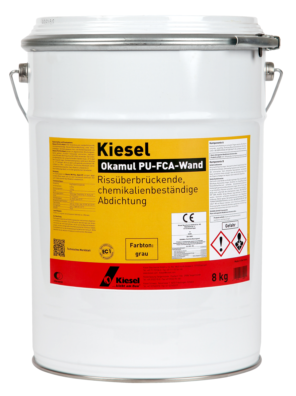 OKAMUL PU-FCA WAND GRAU 8 KG GEBINDE
