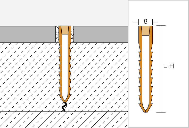 DILEX-MOP 2,5m Trennfuge grau H=65mm