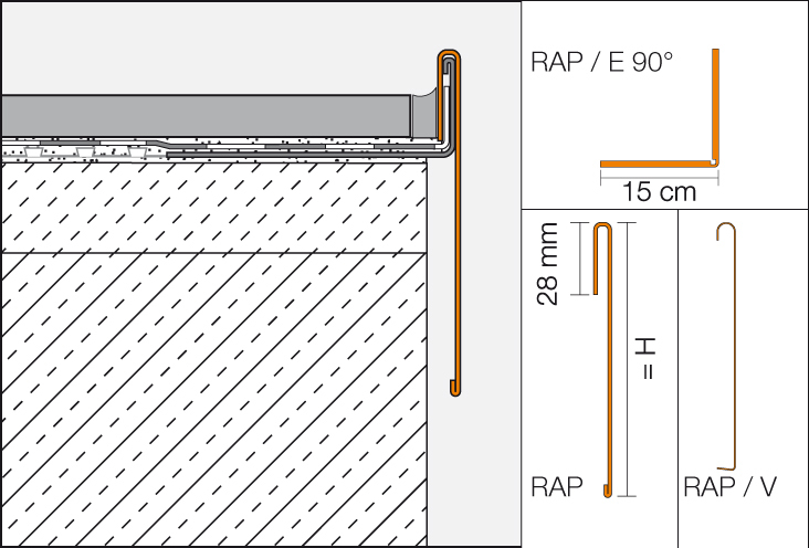 BARA-RAP Außenecke 90° Randprofil PG