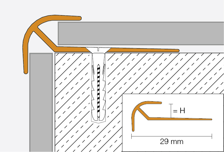 VINPRO-RO 2,5m Treppenprofil H=3mm ABGB